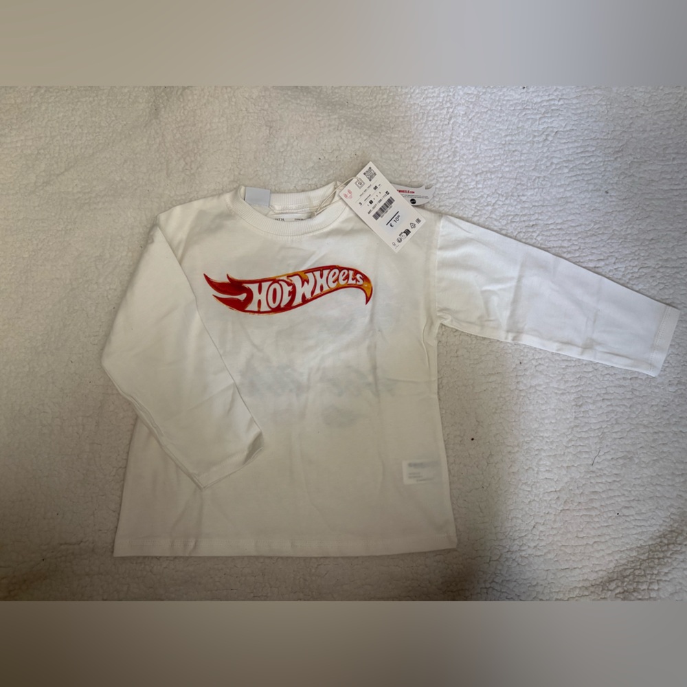 Zara hot wheels White and Red Long Sleeve Shirt